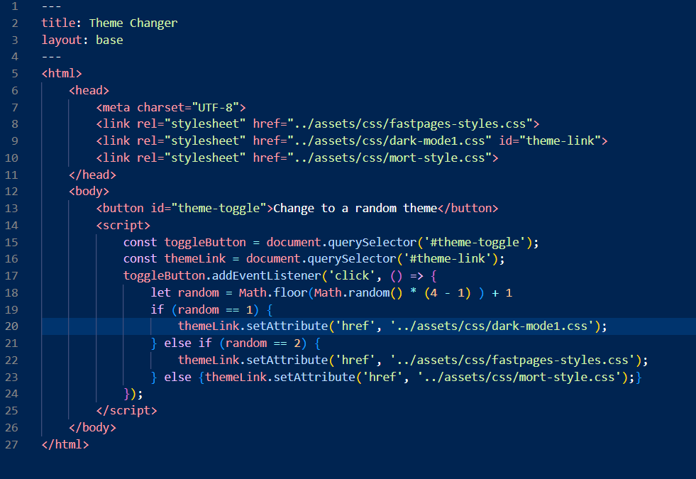 theme changer code